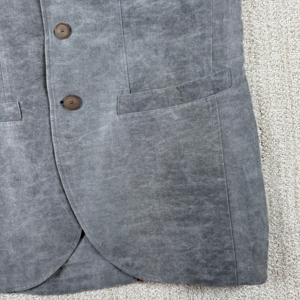 John Varvatos Mens 38R (48 EU) Gray Linen Viscose 3-Button Blazer Sport Coat - Picture 5 of 11